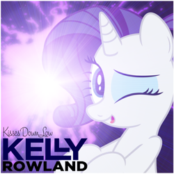 Size: 800x800 | Tagged: safe, artist:an-tonio, artist:luckreza8, artist:penguinsn1fan, character:rarity, species:pony, cover, female, kelly rowland, parody, solo
