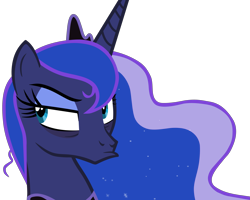 Size: 4043x3230 | Tagged: safe, artist:frownfactory, character:princess luna, species:pony, episode:a royal problem, g4, my little pony: friendship is magic, absurd resolution, female, frown, simple background, solo, tired, transparent background, vector