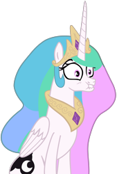 Size: 4051x6000 | Tagged: safe, artist:frownfactory, character:princess celestia, species:alicorn, species:pony, episode:a royal problem, g4, my little pony: friendship is magic, absurd resolution, cutie mark, female, horn, majestic as fuck, mare, simple background, solo, swapped cutie marks, transparent background, vector