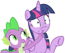 Size: 2423x2000 | Tagged: safe, artist:frownfactory, character:spike, character:twilight sparkle, character:twilight sparkle (alicorn), species:alicorn, species:dragon, species:pony, episode:a royal problem, g4, my little pony: friendship is magic, female, male, simple background, transparent background, vector