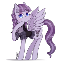 Size: 1536x1536 | Tagged: safe, artist:dsp2003, character:inky rose, species:pegasus, species:pony, episode:honest apple, g4, my little pony: friendship is magic, :3, :3c, cheek fluff, clothing, cute, dress, ear fluff, female, goth, inkabetes, mare, simple background, smug, solo, spread wings, transparent background, wings