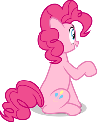 Size: 7000x8792 | Tagged: safe, artist:luckreza8, character:pinkie pie, species:earth pony, species:pony, episode:a flurry of emotions, g4, my little pony: friendship is magic, absurd resolution, female, grin, mare, raised hoof, simple background, sitting, smiling, solo, transparent background, vector