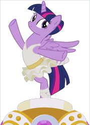 Size: 4304x6023 | Tagged: safe, artist:frownfactory, character:twilight sparkle, character:twilight sparkle (alicorn), species:alicorn, species:pony, episode:a royal problem, g4, my little pony: friendship is magic, absurd resolution, ballerina, clothing, cute, female, mare, music box, simple background, skirt, solo, spread wings, transparent background, tutu, twilarina, vector, wings