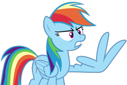 Size: 7457x5000 | Tagged: safe, artist:frownfactory, character:rainbow dash, species:pegasus, species:pony, episode:parental glideance, g4, my little pony: friendship is magic, absurd resolution, angry, female, simple background, solo, transparent background, vector, wing hands, wings