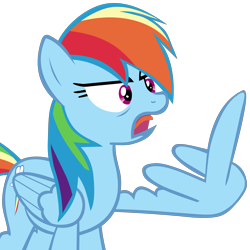 Size: 5000x5000 | Tagged: safe, artist:frownfactory, character:rainbow dash, species:pony, episode:parental glideance, g4, my little pony: friendship is magic, absurd resolution, angry, female, middle feather, middle finger, reaction image, simple background, solo, transparent background, vector, vulgar, wing hands, wings