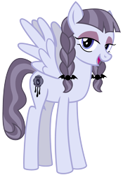 Size: 2100x3000 | Tagged: safe, artist:cheezedoodle96, derpibooru original, character:inky rose, species:pegasus, species:pony, episode:honest apple, g4, my little pony: friendship is magic, .svg available, braid, cute, female, goth, inkabetes, mare, simple background, smiling, solo, spread wings, svg, tall, transparent background, vector, wings