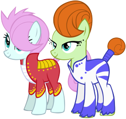 Size: 1835x1725 | Tagged: safe, artist:frownfactory, character:soigne folio, character:stella lashes, species:earth pony, species:pony, .svg available, duo, female, mare, simple background, svg, transparent background, vector