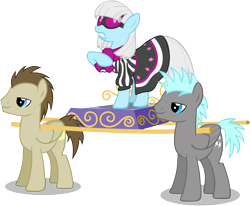 Size: 4280x3530 | Tagged: safe, artist:frownfactory, character:mane moon, character:photo finish, character:twilight sky, species:earth pony, species:pegasus, species:pony, episode:honest apple, g4, my little pony: friendship is magic, .svg available, absurd resolution, crescent pony, female, litter, male, palanquin, simple background, svg, transparent background, vector