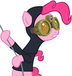 Size: 3218x3410 | Tagged: safe, artist:frownfactory, character:pinkie pie, species:earth pony, species:pony, episode:not asking for trouble, episode:pinkie spy, g4, my little pony: equestria girls, my little pony: friendship is magic, .svg available, female, night vision goggles, simple background, solo, stealth suit, svg, transparent background, vector