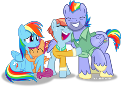 Size: 5048x3644 | Tagged: safe, artist:vector-brony, character:bow hothoof, character:rainbow dash, character:scootaloo, character:windy whistles, species:pegasus, species:pony, ship:windyhoof, absurd resolution, eyes closed, hug, rainbow dash's parents, scootalove, simple background, smiling, transparent background, vector, winghug