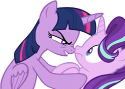 Size: 5564x3977 | Tagged: safe, artist:frownfactory, character:starlight glimmer, character:twilight sparkle, character:twilight sparkle (alicorn), species:alicorn, species:pony, species:unicorn, episode:a royal problem, g4, my little pony: friendship is magic, .svg available, absurd resolution, female, simple background, svg, transparent background, vector
