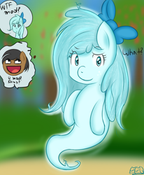 Size: 1280x1554 | Tagged: safe, artist:freefraq, oc, oc only, oc:shiny slime, awesome face, ghost, ghost pony, species swap, tumblr