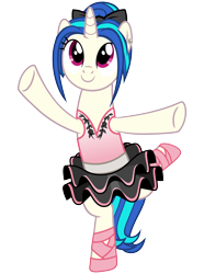 Size: 2200x2950 | Tagged: safe, artist:cheezedoodle96, character:dj pon-3, character:vinyl scratch, species:pony, species:unicorn, episode:a royal problem, g4, my little pony: friendship is magic, .svg available, alternate hairstyle, balancing, ballerina, bow, clothing, dress, ear piercing, earring, female, hair bun, hooves, horn, jewelry, mare, piercing, simple background, skirt, smiling, solo, standing, standing on one leg, svg, transparent background, tutu, twilarina, vector, vinyllerina