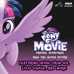 Size: 342x342 | Tagged: safe, artist:cheezedoodle96, artist:sleepysteve95, character:twilight sparkle, character:twilight sparkle (alicorn), species:alicorn, species:pony, my little pony: the movie (2017), album cover, fake, fan made, female, hilarious in hindsight, his master's voice, lukas graham, mare, my little pony logo, nipper, phonograph, rca, record player, sia (singer), solo, soundtrack, unofficial, vector