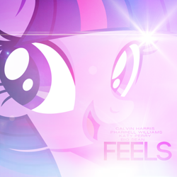 Size: 800x800 | Tagged: safe, artist:luckreza8, artist:penguinsn1fan, character:twilight sparkle, species:pony, big sean, bust, calvin harris, cover, feels (song), female, katy perry, parody, pharrell williams, portrait, solo, song reference