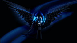 Size: 3840x2160 | Tagged: safe, artist:phenya, oc, oc only, oc:emala jiss, species:pony, black background, simple background, solo, wings
