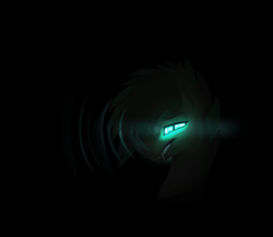 Size: 3000x2600 | Tagged: safe, artist:phenya, oc, oc only, oc:zen crystal, species:pony, black background, dark, glowing eyes, green eyes, simple background