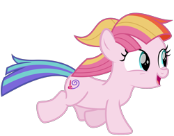 Size: 2300x1800 | Tagged: safe, artist:cheezedoodle96, character:toola roola, species:earth pony, species:pony, episode:fame and misfortune, g4, my little pony: friendship is magic, .svg available, cute, female, filly, juxtaposition bait, playing, roolabetes, running, simple background, solo, svg, transparent background, vector, windswept mane