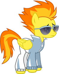 Size: 895x1130 | Tagged: safe, artist:frownfactory, character:spitfire, species:pegasus, species:pony, .svg available, clothing, female, mare, multicolored hair, orange hair, orange mane, orange tail, simple background, solo, sunglasses, svg, transparent background, vector, wings, wonderbolts, yellow coat