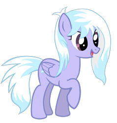 Size: 3050x3199 | Tagged: safe, artist:freefraq, character:cloudchaser, species:pegasus, species:pony, alternate hairstyle, female, high res, mare, raised hoof, simple background, smiling, solo, transparent background, vector