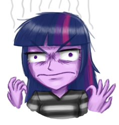 Size: 844x891 | Tagged: safe, artist:artemis-polara, character:twilight sparkle, my little pony:equestria girls, angry, female, rage, solo, twilight snapple