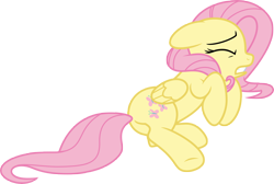 Size: 7000x4696 | Tagged: safe, artist:luckreza8, character:fluttershy, species:pegasus, species:pony, episode:fame and misfortune, g4, my little pony: friendship is magic, absurd resolution, eyes closed, female, mare, scared, simple background, solo, transparent background, vector