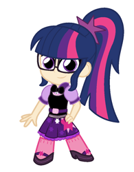 Size: 742x950 | Tagged: safe, artist:themexicanpunisher, base used, character:twilight sparkle, character:twilight sparkle (scitwi), species:eqg human, my little pony:equestria girls, chibi, clothing, female, glasses, human coloration, simple background, solo
