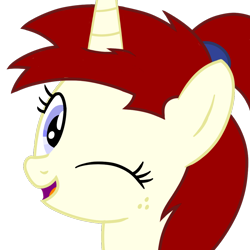 Size: 1000x1000 | Tagged: safe, artist:toyminator900, oc, oc only, oc:silver draw, species:pony, species:unicorn, bust, portrait, simple background, smiling, solo, transparent background