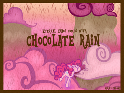 Size: 1280x960 | Tagged: safe, artist:krazykari, character:pinkie pie, species:pony, chocolate, chocolate rain, cloud, cotton candy, cotton candy cloud, female, food, rain, solo