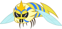 Size: 3748x1782 | Tagged: safe, artist:frownfactory, episode:a health of information, g4, my little pony: friendship is magic, .svg available, angry, animal, bee, crown, female, flash bee, insect, jewelry, queen, queen bee, regalia, simple background, solo, svg, transparent background, vector