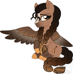 Size: 797x800 | Tagged: safe, artist:tambelon, oc, oc only, oc:altan mor, species:pegasus, species:pony, braid, female, looking at you, mare, show accurate, simple background, solo, transparent background, vector