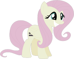 Size: 1024x829 | Tagged: safe, artist:ra1nb0wk1tty, character:fluttershy, species:pegasus, species:pony, equal cutie mark, equalized, female, mare, simple background, smiling, solo, transparent background