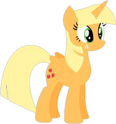 Size: 1024x1095 | Tagged: safe, artist:ra1nb0wk1tty, character:applejack, character:twilight sparkle, character:twilight sparkle (alicorn), species:alicorn, species:pony, female, freckles, mare, palette swap, recolor, simple background, solo, transparent background