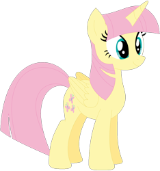 Size: 1024x1094 | Tagged: safe, artist:ra1nb0wk1tty, character:fluttershy, character:twilight sparkle, character:twilight sparkle (alicorn), species:alicorn, species:pony, female, mare, palette swap, recolor, simple background, solo, transparent background