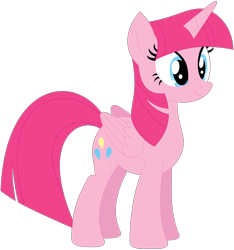 Size: 1024x1094 | Tagged: safe, artist:ra1nb0wk1tty, character:pinkie pie, character:twilight sparkle, character:twilight sparkle (alicorn), species:alicorn, species:pony, female, mare, palette swap, recolor, simple background, solo, transparent background
