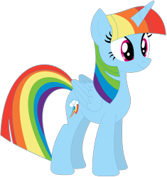 Size: 1024x1091 | Tagged: safe, artist:ra1nb0wk1tty, character:rainbow dash, character:twilight sparkle, character:twilight sparkle (alicorn), species:alicorn, species:pony, female, manebow sparkle, recolor, simple background, solo, transparent background