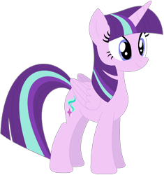 Size: 1024x1091 | Tagged: safe, artist:ra1nb0wk1tty, character:starlight glimmer, character:twilight sparkle, character:twilight sparkle (alicorn), species:alicorn, species:pony, female, hilarious in hindsight, mare, recolor, simple background, solo, transparent background