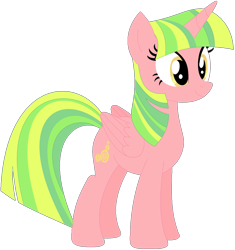 Size: 1024x1091 | Tagged: safe, artist:ra1nb0wk1tty, character:lemon zest, character:twilight sparkle, character:twilight sparkle (alicorn), species:alicorn, species:pony, female, mare, recolor, simple background, solo, transparent background