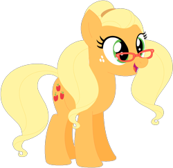Size: 1024x995 | Tagged: safe, artist:ra1nb0wk1tty, character:applejack, character:sugarcoat, species:earth pony, species:pony, equestria girls ponified, female, glasses, mare, ponified, recolor, simple background, solo, transparent background