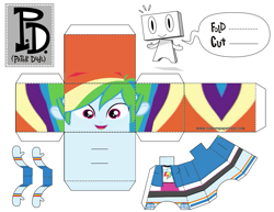 Size: 1135x877 | Tagged: safe, artist:grapefruitface1, character:rainbow dash, my little pony:equestria girls, arts and crafts, craft, female, paper dude, papercraft, photo manipulation, printable, solo