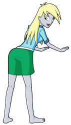 Size: 1730x3056 | Tagged: safe, artist:artemis-polara, character:derpy hooves, my little pony:equestria girls, barefoot, clothing, feet, female, looking back, simple background, smiling, solo, transparent background