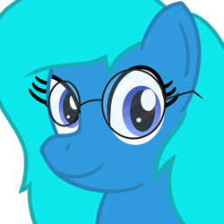 Size: 1000x1000 | Tagged: safe, artist:toyminator900, oc, oc only, oc:nina dasher, species:pony, bust, glasses, simple background, smiling, solo, transparent background