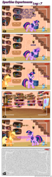 Size: 720x2440 | Tagged: safe, artist:navitaserussirus, character:applejack, character:rainbow dash, character:twilight sparkle, character:twilight sparkle (unicorn), species:pony, species:unicorn, comic, female, plushie, science, sparkles experiments