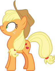Size: 6677x8627 | Tagged: safe, artist:frownfactory, character:applejack, species:earth pony, species:pony, episode:shadow play, g4, my little pony: friendship is magic, .svg available, absurd resolution, applejack's hat, clothing, cowboy hat, female, hat, mare, ponytail, simple background, solo, svg, transparent background, vector
