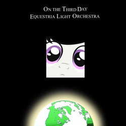 Size: 1200x1200 | Tagged: safe, alternate version, artist:grapefruitface1, derpibooru original, part of a set, character:octavia melody, species:earth pony, species:pony, album cover, background pony, classic rock ponies, close-up, cute, earth, electric light orchestra, elo, equestria light orchestra, female, glow, mare, parody, ponified, ponified album cover, progressive rock, solo, space, world
