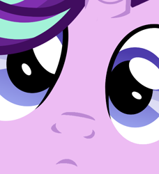 Size: 500x549 | Tagged: safe, artist:grapefruitface1, artist:xebck, derpibooru original, edit, part of a set, character:starlight glimmer, species:pony, species:unicorn, close up series, close-up, confused, cute, extreme close up, face, female, glimmerbetes, looking at you, mare, solo