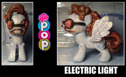 Size: 1595x979 | Tagged: safe, artist:grapefruitface1, part of a set, oc, oc only, oc:electric light, custom, electric light orchestra, elo, equestria light orchestra, irl, jeff lynne, male, merchandise, my little pony pop!, painted, photo, solo, toy