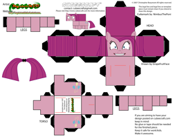 Size: 2979x2354 | Tagged: safe, artist:grapefruitface1, part of a set, character:pinkamena diane pie, character:pinkie pie, fanfic:cupcakes, episode:party of one, g4, my little pony: friendship is magic, craft, cubeecraft, female, insanity, merchandise, papercraft, printable, psycho, smiling, solo