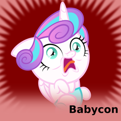 Size: 1024x1024 | Tagged: safe, artist:xebck, edit, character:princess flurry heart, species:pony, derpibooru, episode:the crystalling, g4, my little pony: friendship is magic, baby, baby pony, faec, female, meta, sneezing, solo, spoilered image joke, tongue out, wide eyes