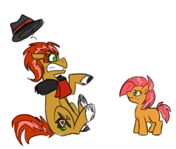 Size: 710x603 | Tagged: safe, artist:jitterbugjive, character:babs seed, oc, episode:one bad apple, g4, my little pony: friendship is magic, clothing, hat, jitterbug jive